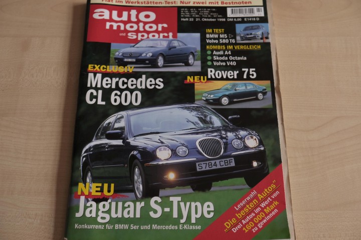 Deckblatt Auto Motor und Sport (22/1998)
